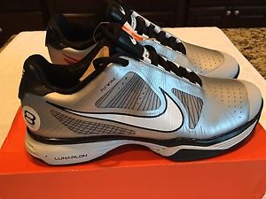 Nike Men Lunar Vapor 8 Tour Tennis Shoes Silver/White/Black Size 10