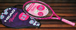 Head "BARBIE" Girls Jr. Prestrung Tennis Racquets (23")   Brand New with Cover