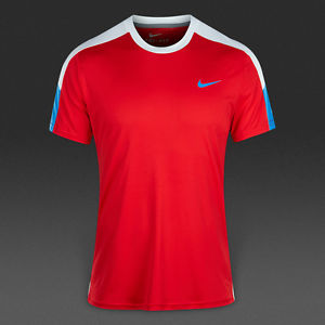 NEW Nike Court Challenger Crew Men's Tennis Shirt University Red Blue 644784-658