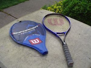 Wilson Enforcer Tennis Racquet w Cover and 4 3/8 Soft Shock Grip