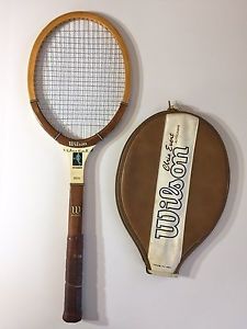 Vintage WILSON CHRIS EVERT AUTOGRAPH LIGHT 4 1/2 Wooden Tennis Racket NICE!