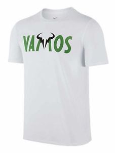 NEW Nike VAMOS RAFA Nadal White Cotton Shirt Men's Tennis Practice Top XL 887001