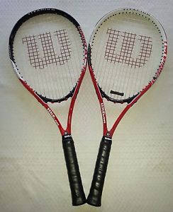 Wilson Impact Titanium Volanic Frame Tennis Racquets Lot of 2 Grip Size 4-3/8