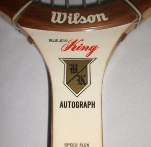 Vintage BILLIE JEAN KING Tennis Racket Autograph Wilson Wood Racquet Light 4 1/4