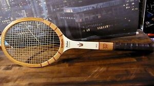 Vtg. WILSON WOOD TENNIS RAQUET JACK KRAMMER AUTOGRAPH LIGHT 4 3/8" MADE IN USA