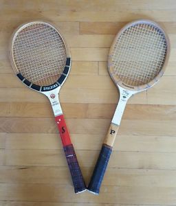 Vintage pair of Wooden Tennis Rackets incl. Spalding and Paramount Speed King