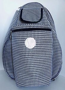 Lynne Tauchen Design Jetpac Houndstooth Black White Gray Life is Tennis Backpack
