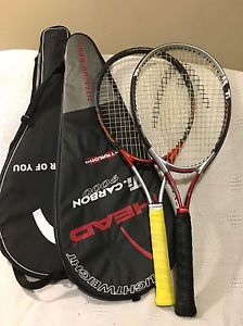 LOT 2 HEAD TI.RADICAL OS TI.CARBON 9000 TENNIS RACQUETS AGASSI 4 1/4" 1/8" VGC+