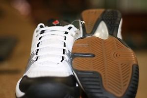 EKTELON RACQUETBALL SHOES T22 LOW WHITE / SILVER / BLACK  MENS SIZE 8.5