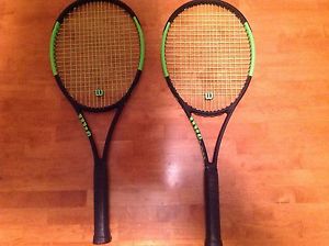 2 Wilson Blade 98 Countervail 16x19 Tennis Rackets 4 3/8 Strung