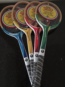 Vintage Set 4 Chemold Owen Davidson Hawk Wood Tennis Racquets
