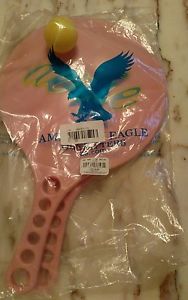 American Eagle Outfitters  Paddle Ball Set Pink Plastic Paddles & Yellow Ball