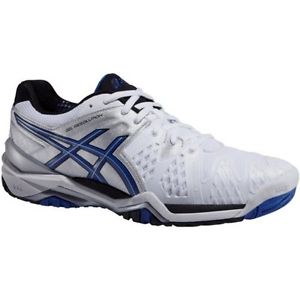 Asics Gel-Resolution 6 Men's Tennis Shoes. Sizes 7.5-13.0. Color- White/Blue/Sil
