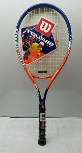 Wilson Tour 110 Titanium Tennis Racquet Blue Orange & White 4 1/4 Grip 27.5" L2