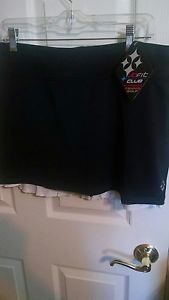 JOFIT CLUB WOMEN'S RUFFLE TENNIS SKORT SIZE L BLACK/WHITE NEW WITH TAGS