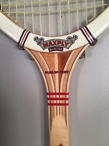 Vintage DUNLOP FORT Wooden TENNIS Racket Made in England 4-1/2 Light plus PRESS