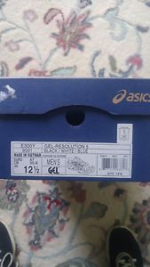 NEW Men's Asics  GEL Resolution 5 Tennis Shoes - Black/White/Blue