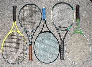 Lot of 5 modern Tennis Racquets - Wilson, Head, Prince - freeshipping