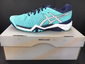 Asics Women's tennis shoes size 6.5 Aqua/blue Gel Resolution 6