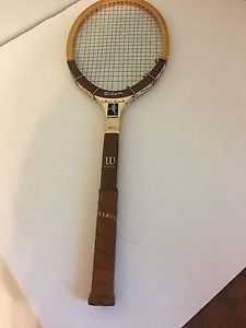 Vintage Wilson Chris Evert Autograph 4-1/4" Wood/Leather Tennis Racket A20