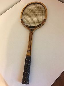 VINTAGE CUSTOM MADE T.A. DAVIS IMPERIAL DELUXE  WOOD TENNIS RACQUET A20