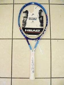 NEW HEAD INSTINCT GRAPHENE XT  TENNIS RACQUET 4 3/8" SIGNED BY TOMAS BERDYCH.