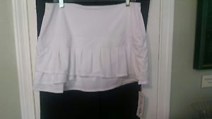LUCKY IN LOVE Women's Tennis Skort US Size XL(16)  White Mesh Pleated Skirt