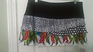 LUCKY IN LOVE Women's Tennis Skirt/Skort US Size L(12-14) Black/Mutli