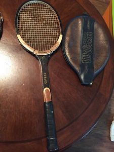 Vintage Wilson Advantage Wood Tennis Racquet Excellent Condition W/Cover