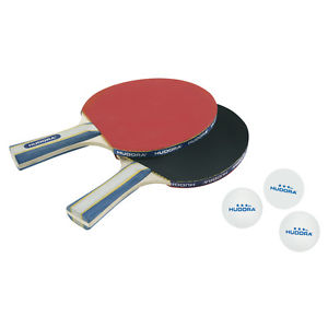 HUDORA Set de tenis mesa Nuevo Concurso 2.0 2 Raqueta 3 Bolas pimpón Ping Pong