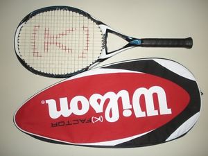 WILSON K-FACTOR K-FOUR OS 112  K4 K-4 TENNIS RACQUET 4 3/8 (NEW STRINGS)