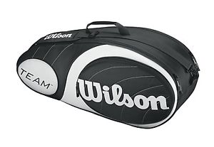 Wilson Team 6PK BAG BKSI Black & Silver RACQUET BAG *L@@K* WRZ854406 NWT
