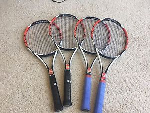 Lot of 4 - Wilson K Factor Six One 95 Tennis Rackets 4 3/8