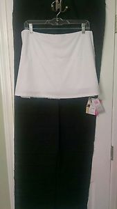 LUCKY IN LOVE Women's Tennis Skort US Size XL(16)  White Skirt with Back Pleats