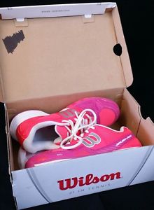 Wilson Rush Pro Jr  Women's Neon Red Fiesta Pink Tennis Sneaker Sz 4.5WRS319960