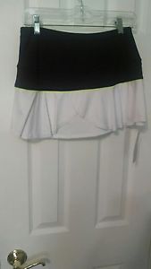 LUCKY IN LOVE Women's Tennis Skort US Size S-Black/Mesh Ruffle Shirt