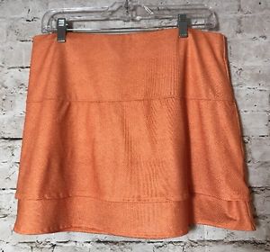 Lucky In Love Women's Tennis Skirt Skort Layered Orange Sz XL 16 Snake Print