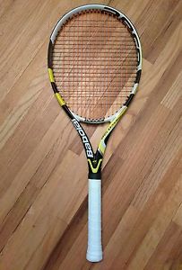 Babolat Aeropro Drive Plus + 2010 tennis racket 4 1/8 grip, new replacement grip
