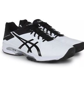 ASICS Gel-Solution Speed 3 Tennis Shoe, Men's 6 White/Black/Silver E600N