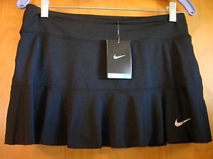 NEW Nike Women's Dri-Fit Flounce Tennis Skirt Skort Black Medium 546084 NWT