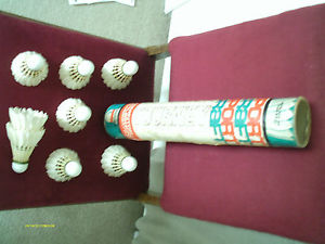 VINTAGE? MADE IN USA SPORTCRAFT TOURNEY BADMINTON SHUTTLECOCKS in CARDBOARD TUBE
