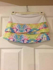 Lucky In Love Girls Tennis Skirt Skort Scalloped Sz 14