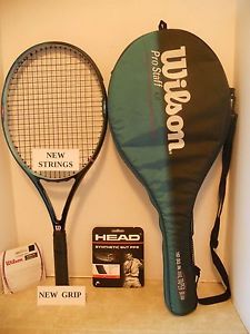 Wilson Pro Staff 6.0 Dual Taper Beam 110 Tennis Racquet 4 3/8-NEW STRINGS/GRIP