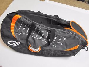 Rare Prince O3 Multi Racquet Tennis Bag Carry Case Black Orange 4-6 racquets