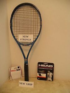 Wilson Pete Sampras Autograph MP 95 Tennis Racquet 4 3/8 - NEW STRINGS/GRIP