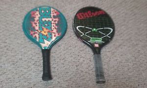 Lot of 2 Used Paddleball Racquets-Platform Tennis0Wilson Ultra Comp+Viking BUZZ