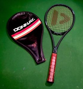 VINTAGE DONNAY GRAPHITE C.G.X. 25 TENNIS RACKET W/COVER 4 3/8 LIGHT LEATHER
