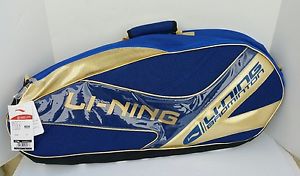 NEW Li-Ning Badminton Racket Bag Gold & Blue Sport Holder Carrier