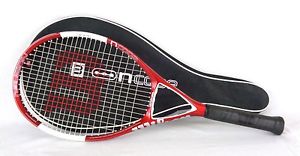Wilson NCode NFusion 4 5/8 Oversize 110 Tennis Racquet Racket Red White w/ Bag
