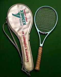 VINTAGE PRO KENNEX GRAPHITE CONQUEST 90 MIDSIZE TENNIS RACKET W/CASE 4 1/4 GRIP